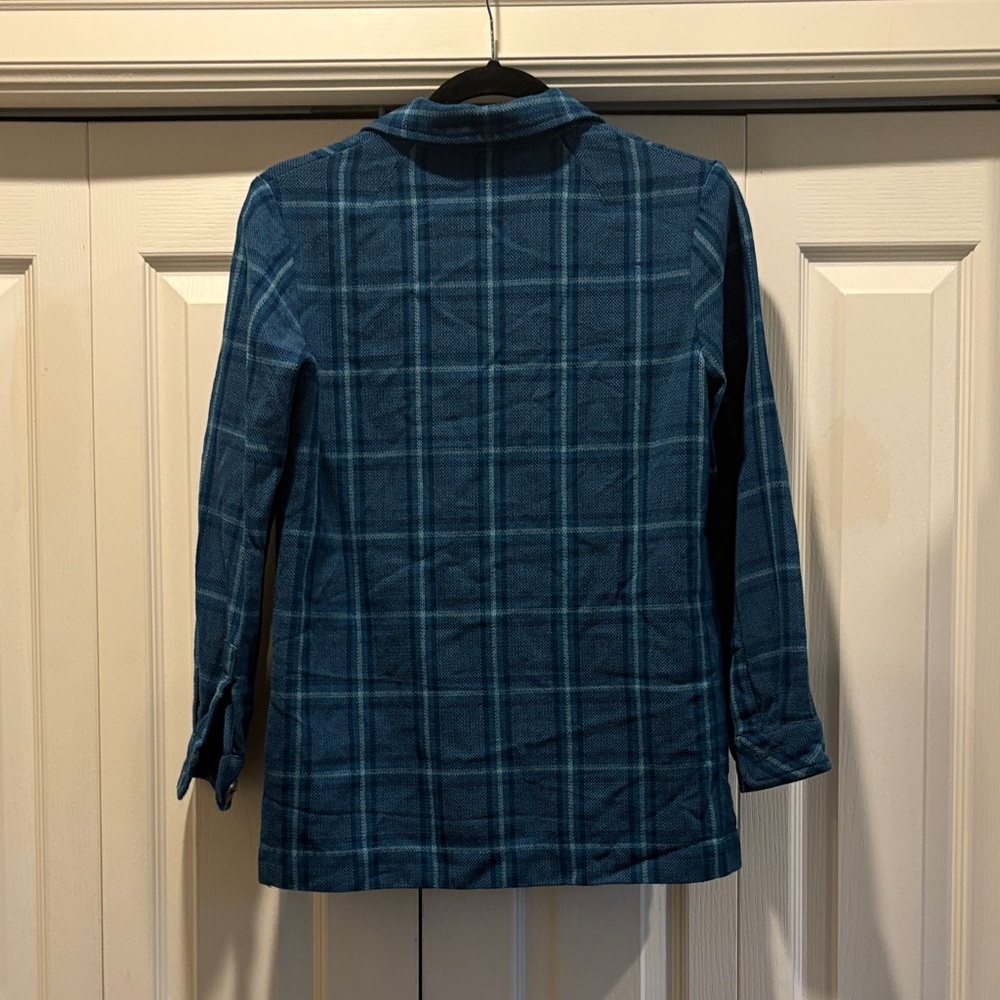 Pendleton Teal Plaid Wool Blazer Jacket - image 7